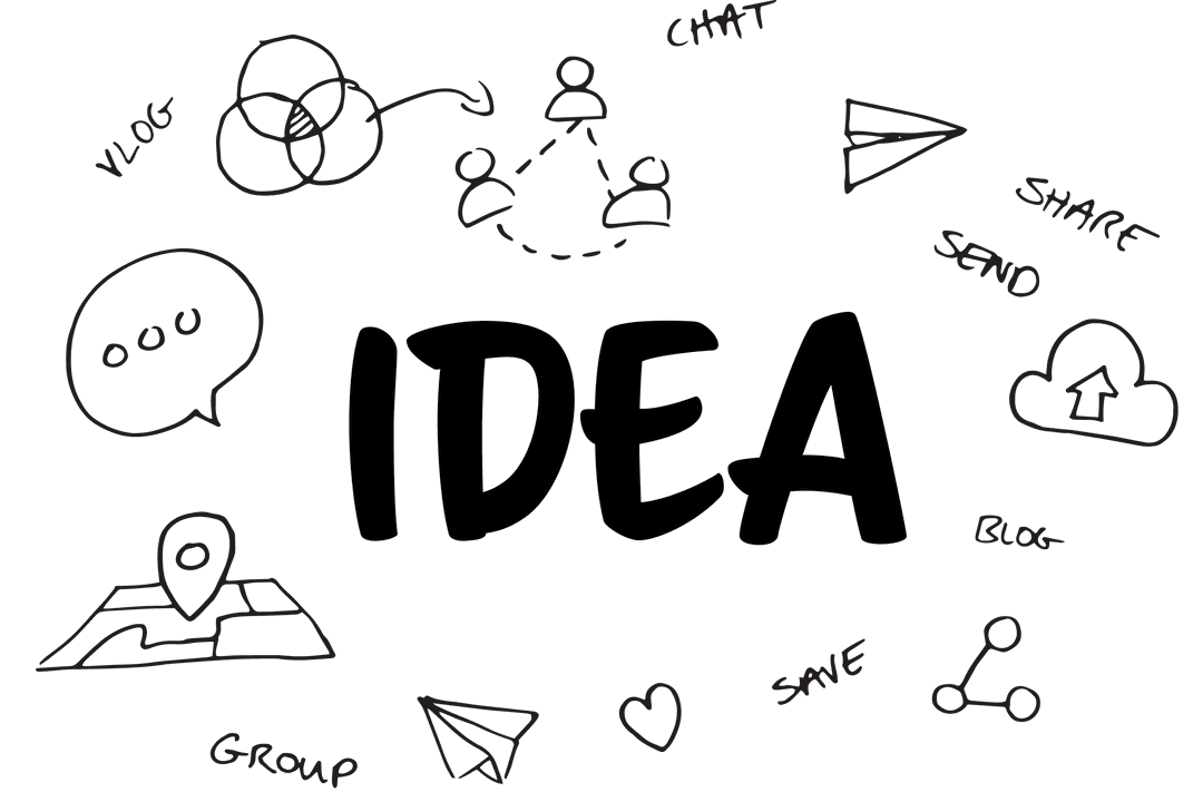 Transparent Data Concept Sketch with Vector Icons