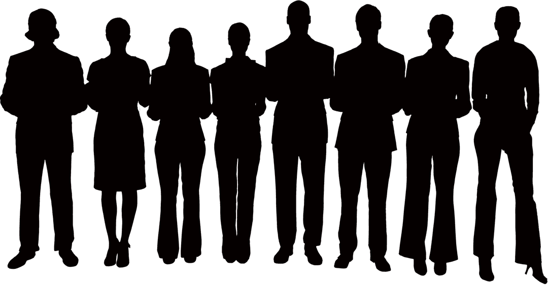 Silhouette Group of Professionals on Transparent Background