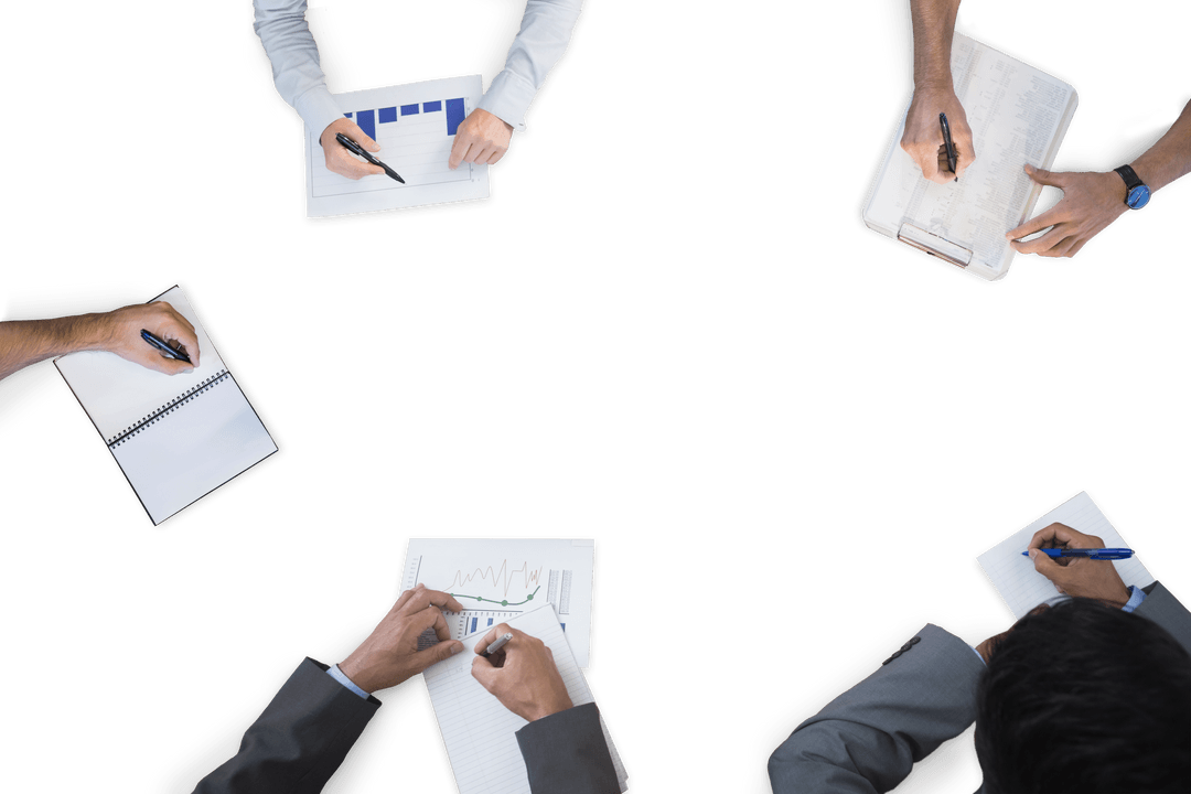 Collaborative Business Meeting with Transparent Background