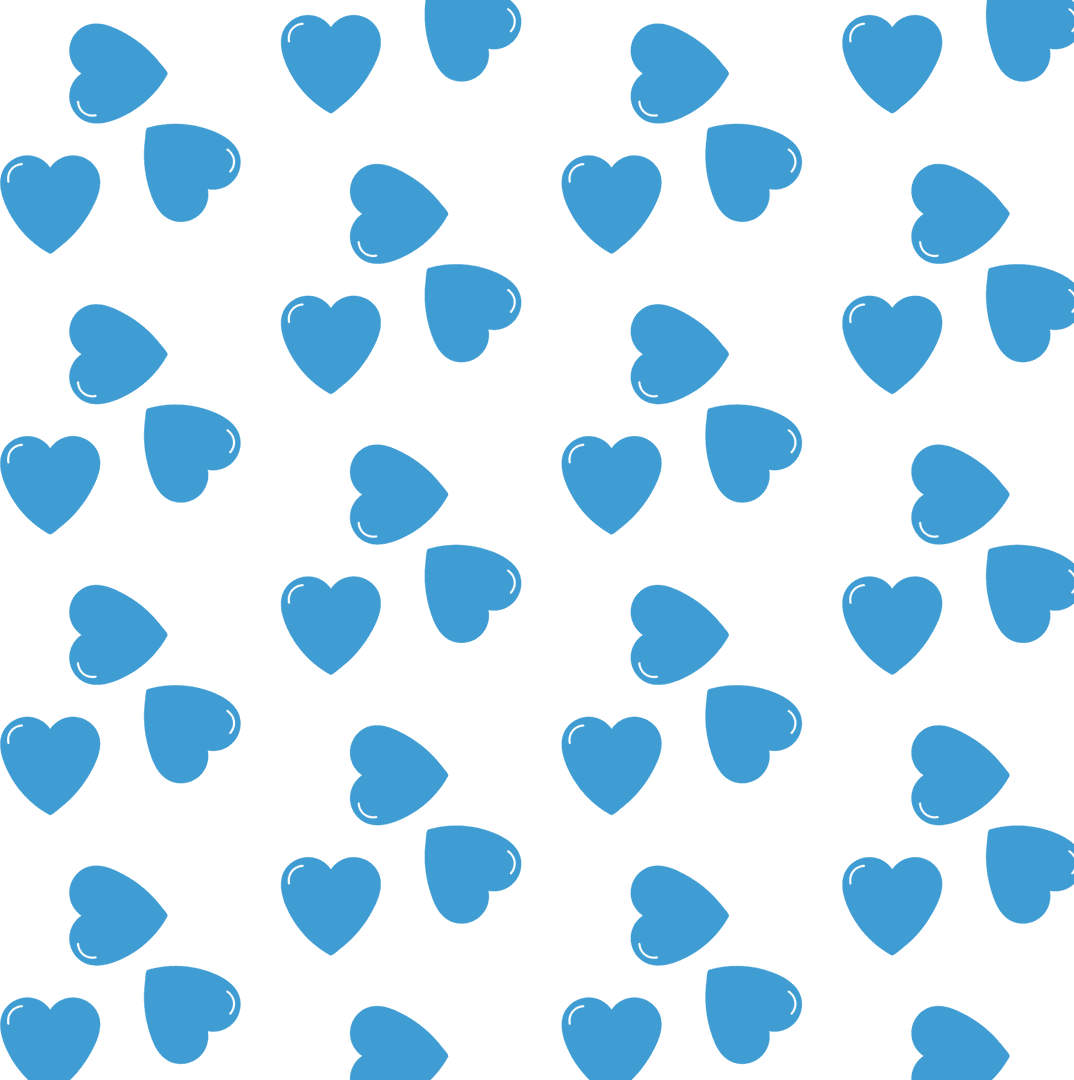 Blue Heart Pattern on Transparent Background for Creative Design