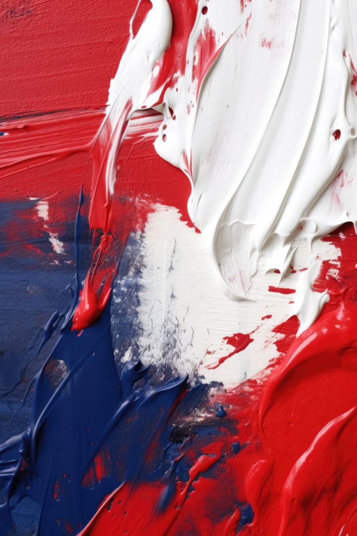 Close up of white, blue and red paints background, created using generative ai technology - Free Images, Stock Photos and Pictures on Pikwizard.com