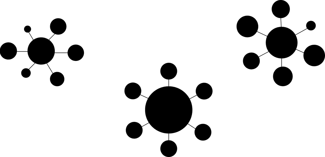 Abstract Black Circles Pattern on Transparent Background