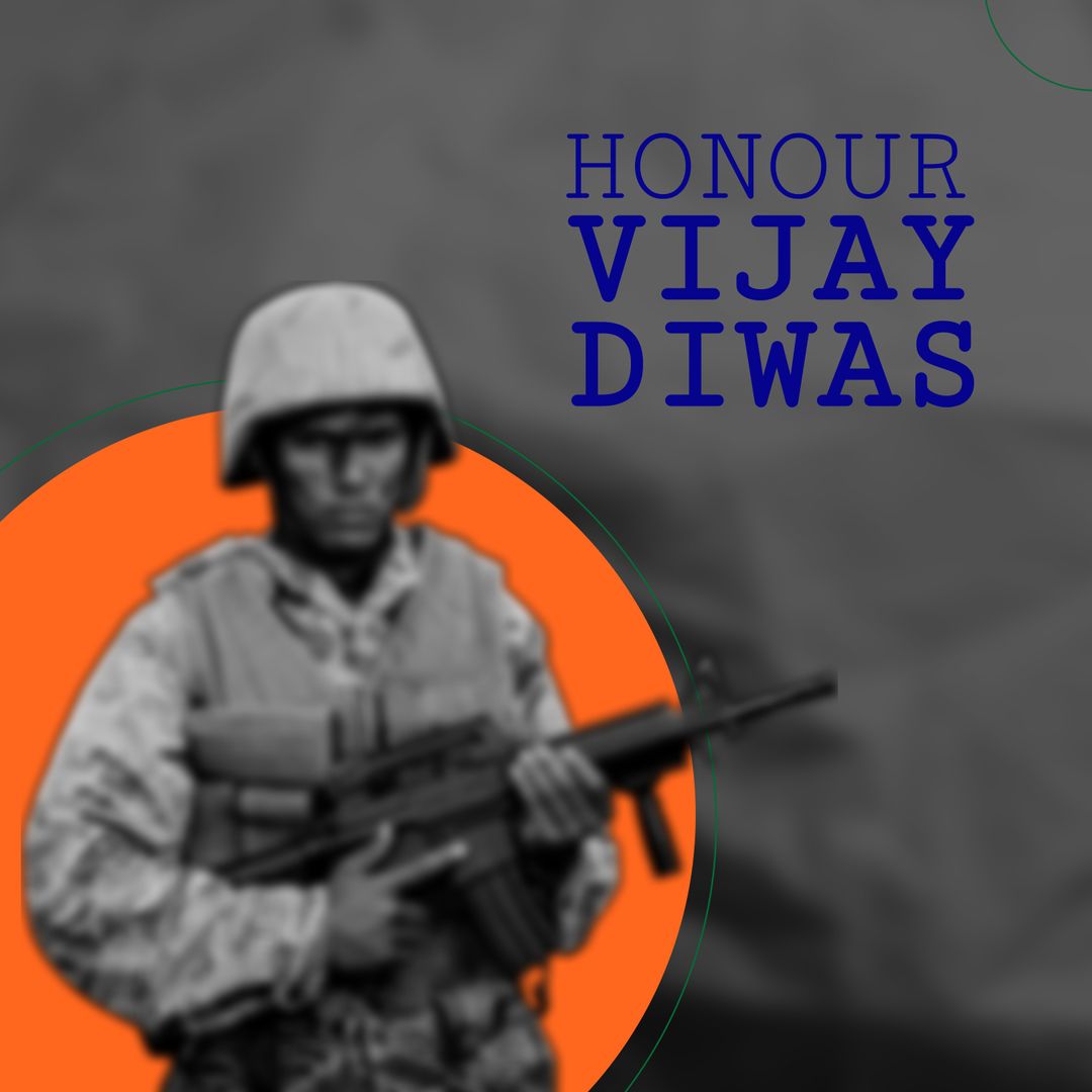 Honour Vijay Diwas Tribute Poster with Soldier and Copy Space - Download Free Stock Templates Pikwizard.com