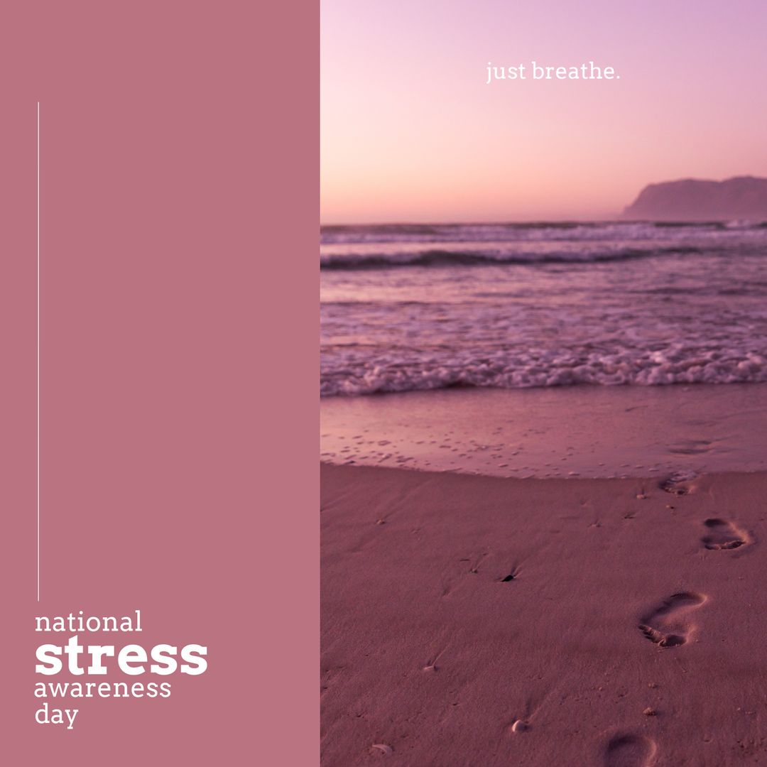 Calming Beach Scene for National Stress Awareness Day