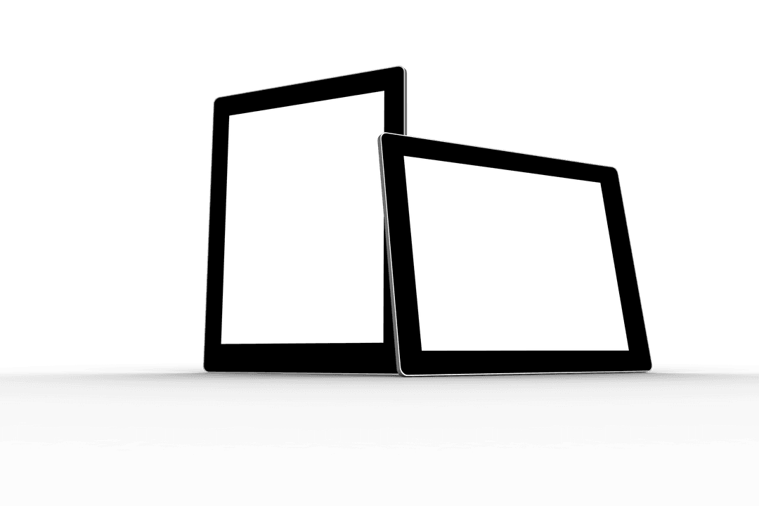 Digital Tablets with Copy Space on Transparent Background