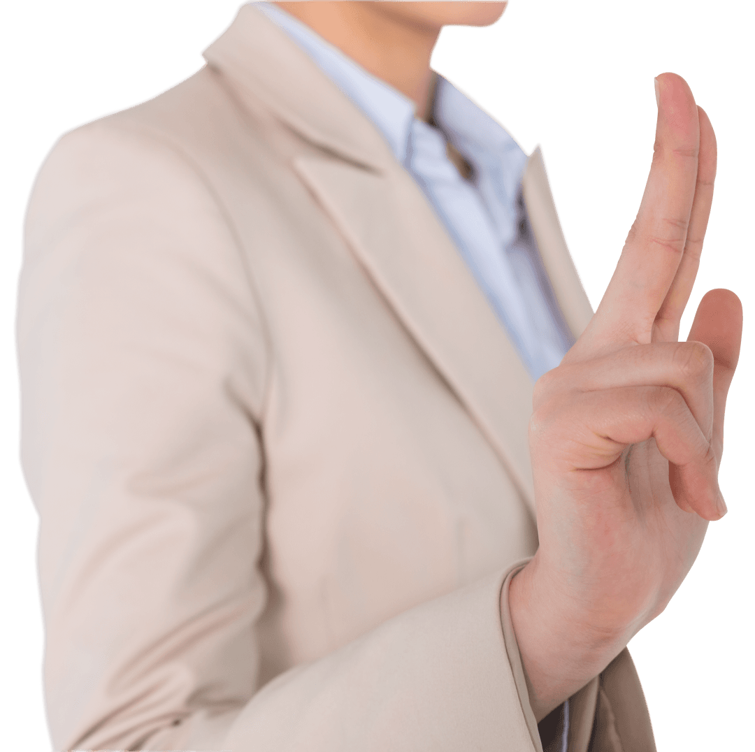 Asian Businesswoman Pointing Finger Transparent Background
