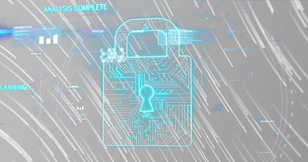 digital security concept with futuristic padlock and data connectivity - Free Images, Stock Photos and Pictures on Pikwizard.com