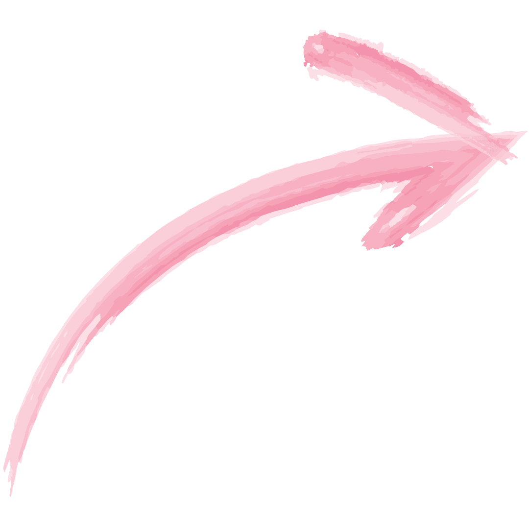 Curved Pink Arrow Illustration on Transparent Background