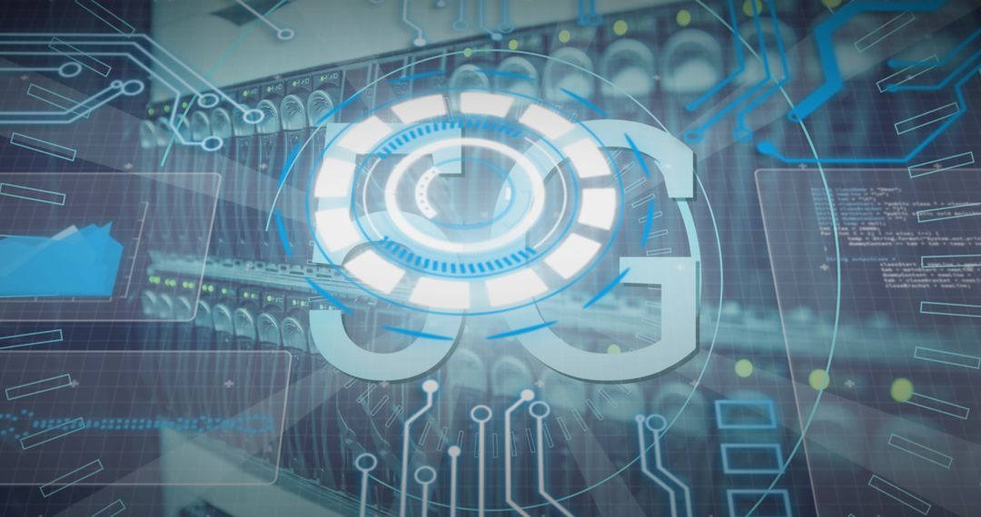 5G Technology Concept with Data Processing and Network Integration