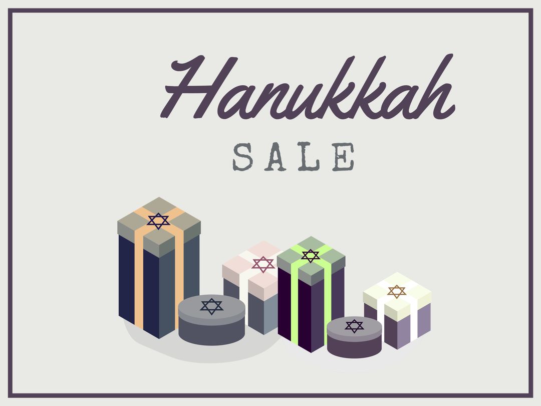 Hanukkah Sale Banner with Star of David Decorations