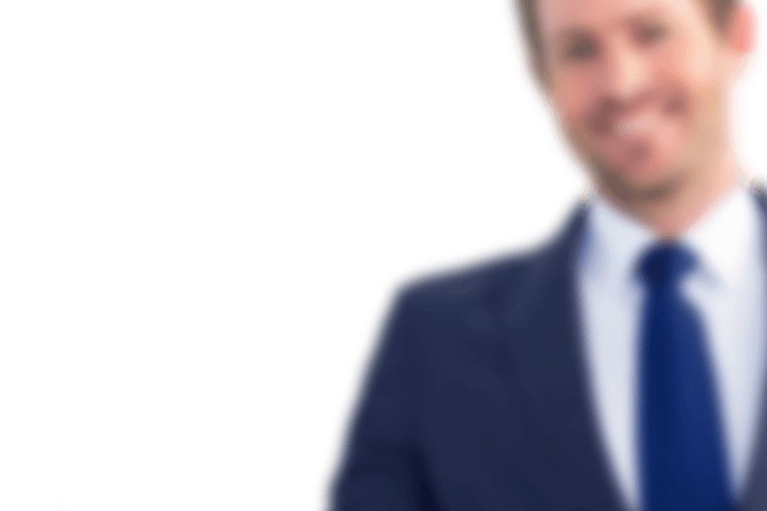 Defocused Transparent Businessman Portrait in Suit with Tie