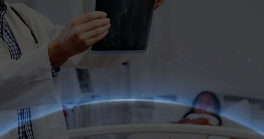 Doctor Analyzing X-Ray in Pediatric Healthcare Setting