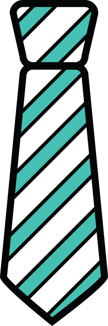 Stylish Striped Tie Concept on Transparent Background