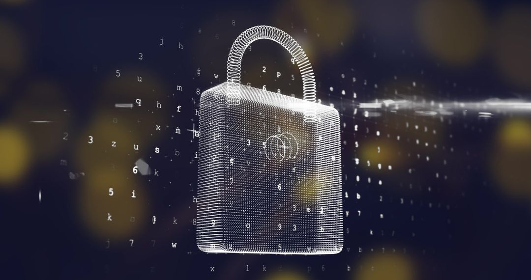 Futuristic Cyber Security Digital Lock Concept