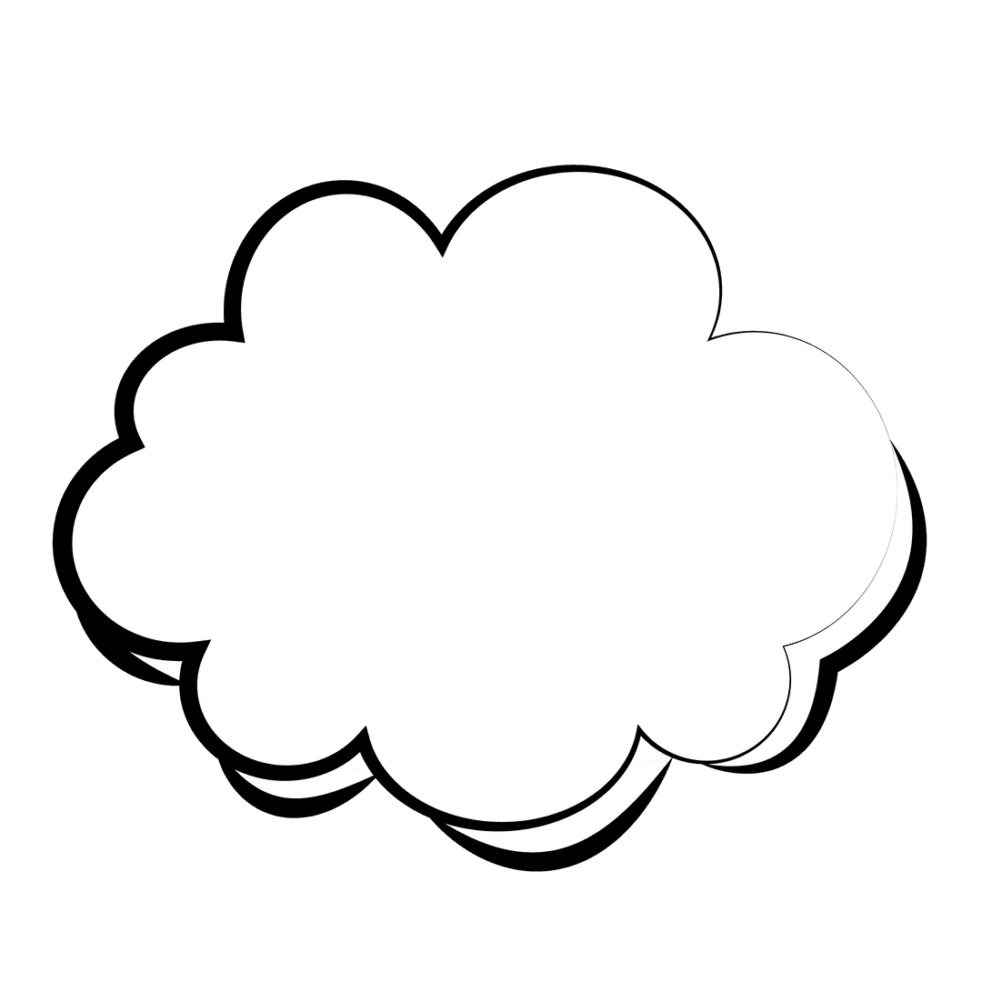 White Cloud Illustration With Copy Space on Transparent Background