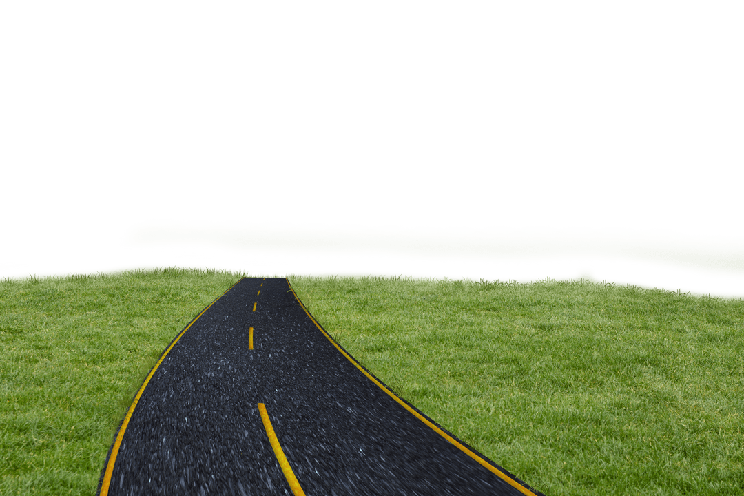 Road Through Grass on Transparent Background Illustration