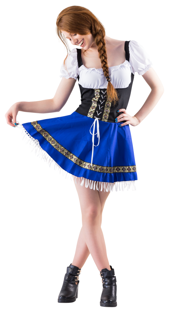 Young Woman in Traditional Bavarian Attire Posing on Transparent Background - Download Free Stock Images Pikwizard.com