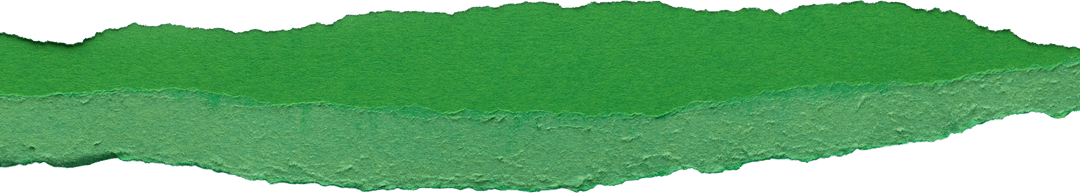 Green Torn Paper Edge Isolated on Transparent Background
