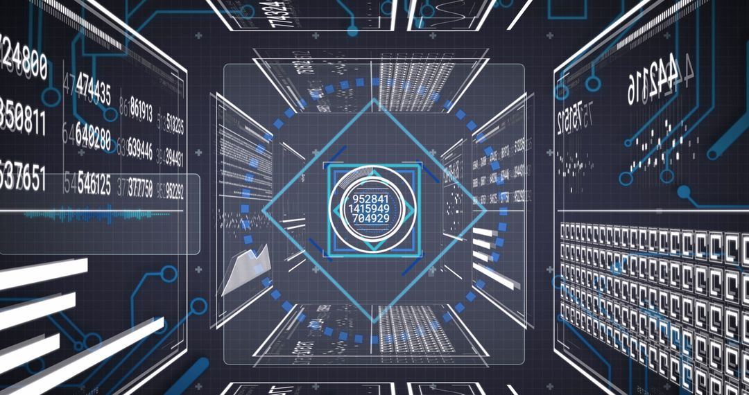 Futuristic Digital Data Processing Center Concept