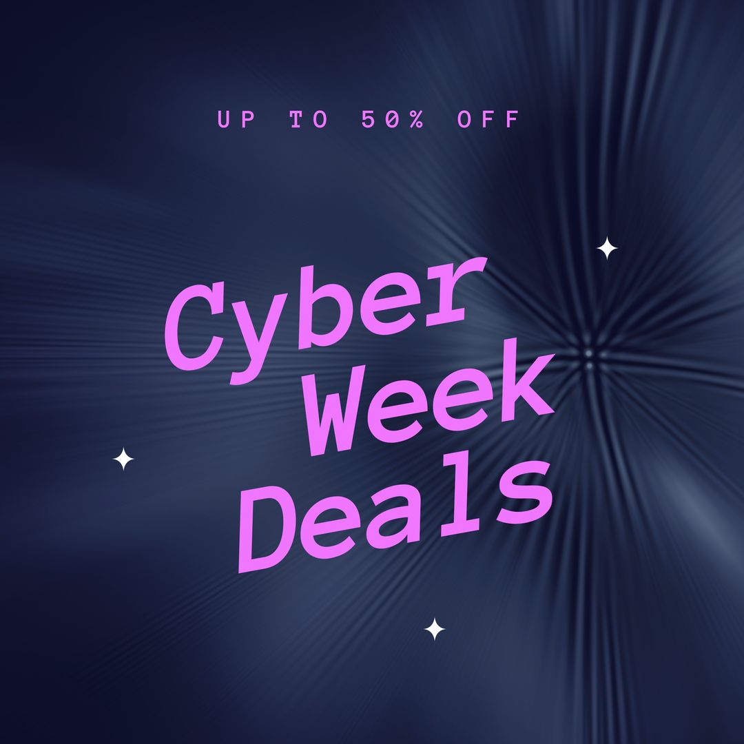 Cyber Week Deals Promotional Banner with Discount Text - Download Free Stock Templates Pikwizard.com