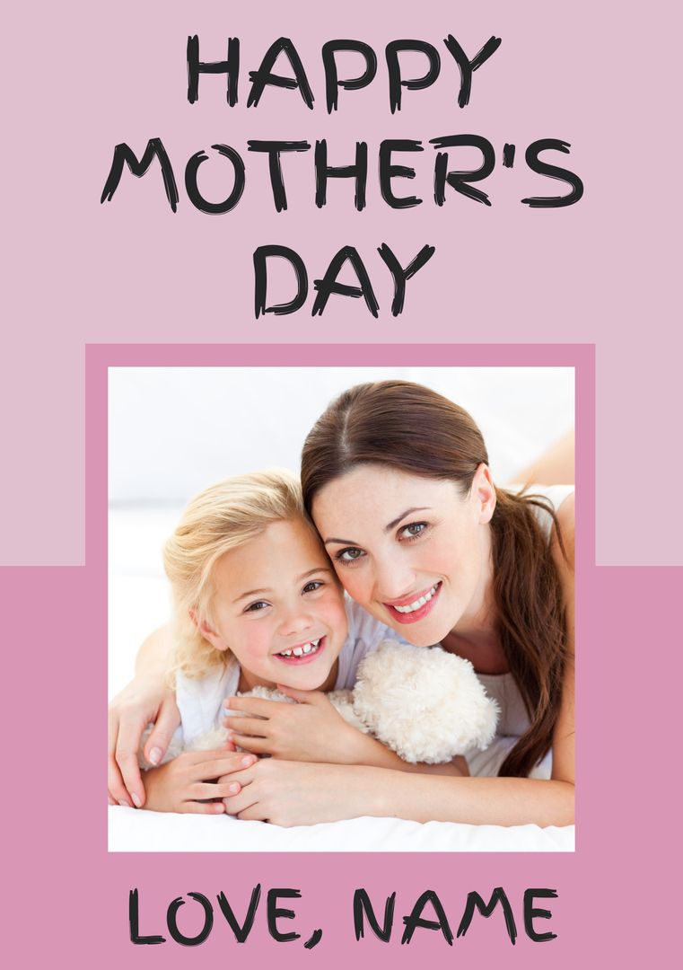 Mother and Child Smiling on Mother's Day Card Design