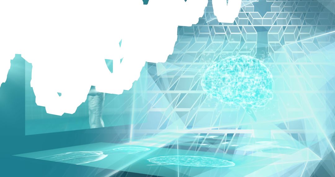 Abstract Digital Brain and Data Processing Concept