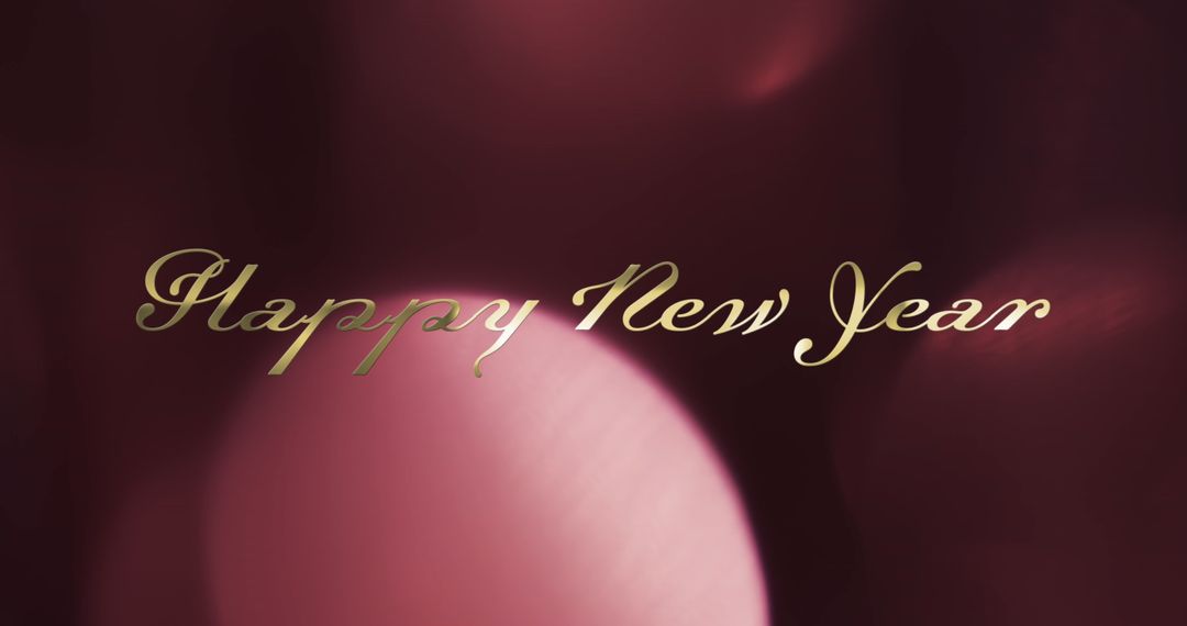Elegant New Year Greeting with Abstract Pink Light