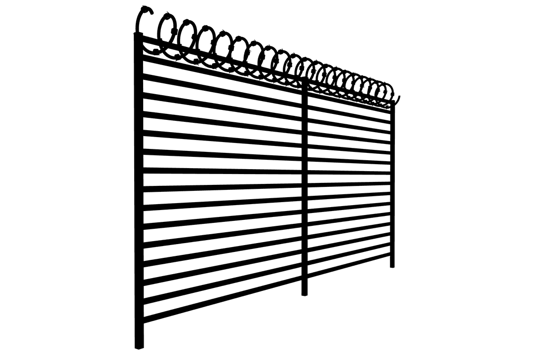 Transparent Fence Design with Spiral Barbed Wire