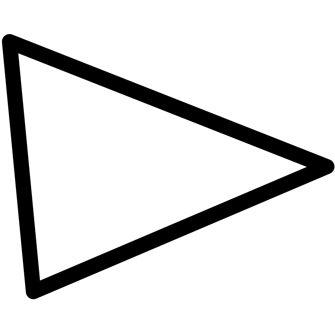 Minimalist Black Line Triangle on Transparent Background