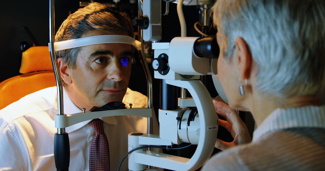 Ophthalmologist Performing Eye Examination Using Specialized Equipment - Free Images, Stock Photos and Pictures on Pikwizard.com