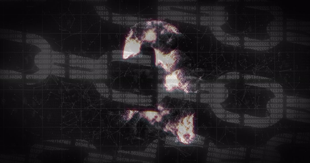 Pound Symbol with Blockchain Elements and Digital Data