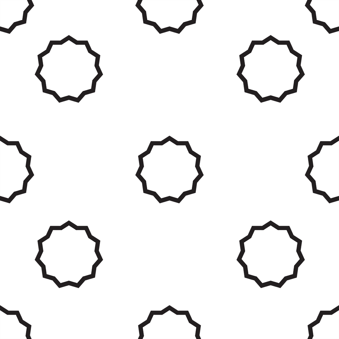 Geometric Black White Pattern on Transparent Background