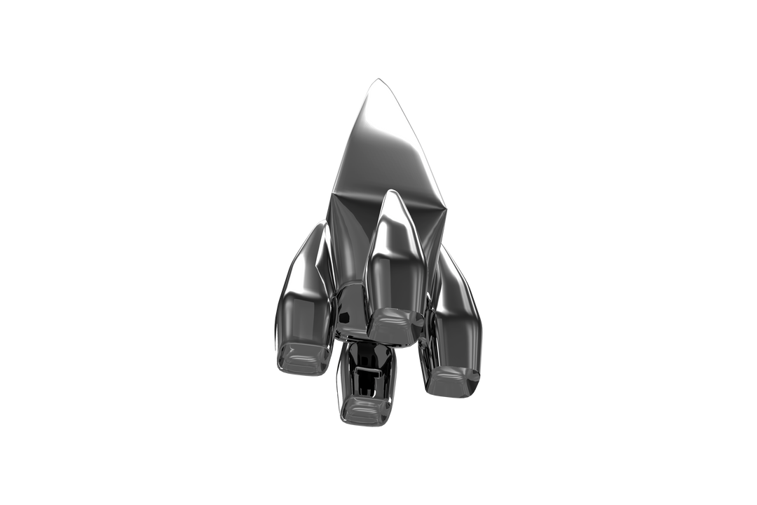 Transparent Low Angle View of Silver Colored Space Ship on White Background - Download Free Stock Images Pikwizard.com