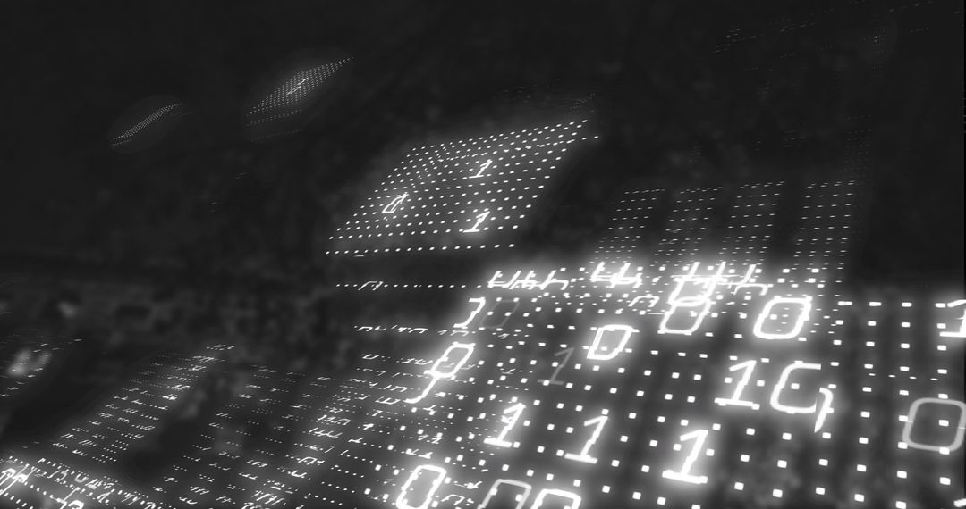 Binary Code on Abstract Futuristic Digital Background