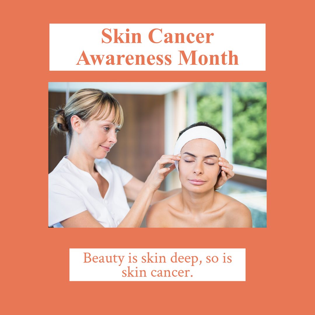 Skin Cancer Awareness Month Campaign with Woman at Beauty Salon - Download Free Stock Templates Pikwizard.com