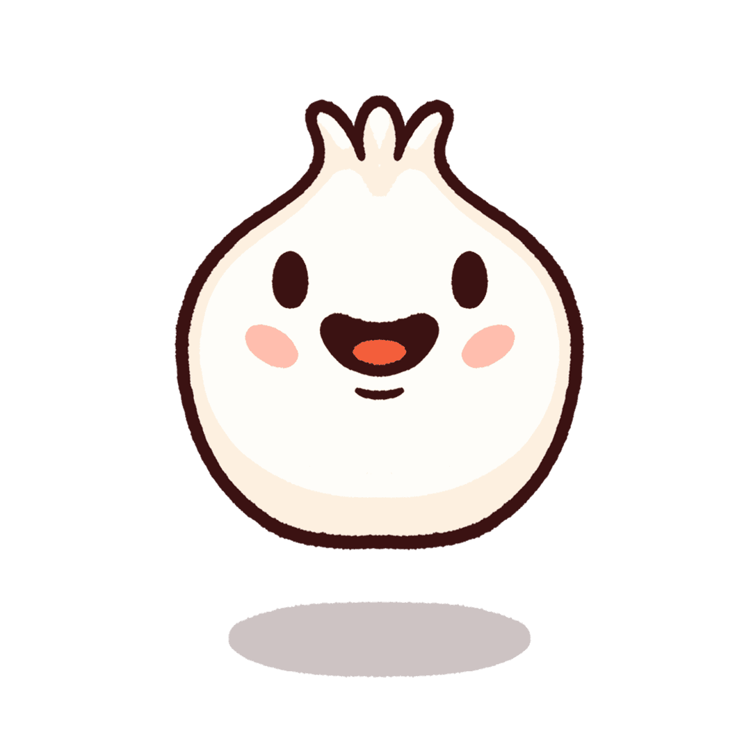 Smiling Cartoon Steam Bun Character with Transparent Background