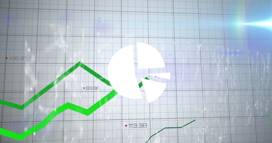 Digital Financial Growth with Green Line Graph and Statistics