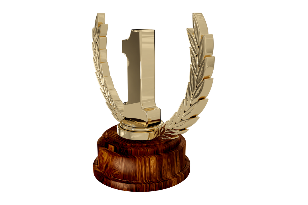 Golden Number One Statuette on Transparent Background for Sports Achievement - Download Free Stock Images Pikwizard.com