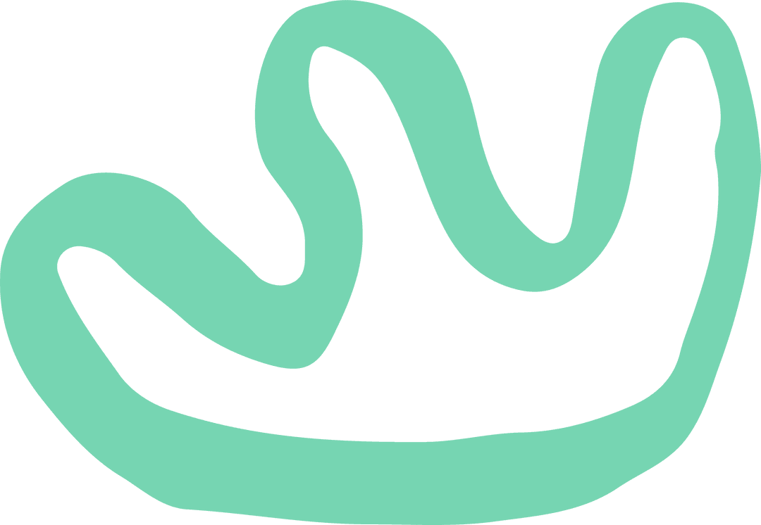 Abstract Curvy Green Form on Transparent Background