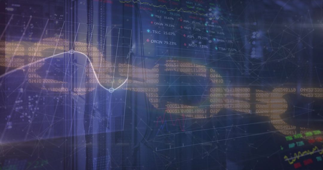 Futuristic Digital Data Interface in Server Room