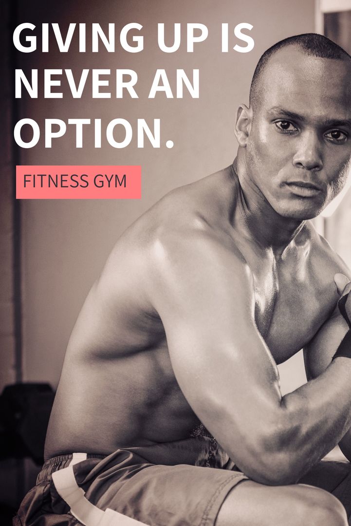 Motivational Gym Ad Feat. Determined Athlete and Inspirational Quote - Download Free Stock Templates Pikwizard.com