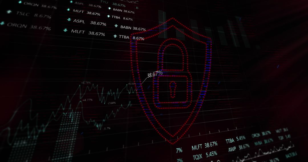 Digital Security Padlock with Data and Statistics