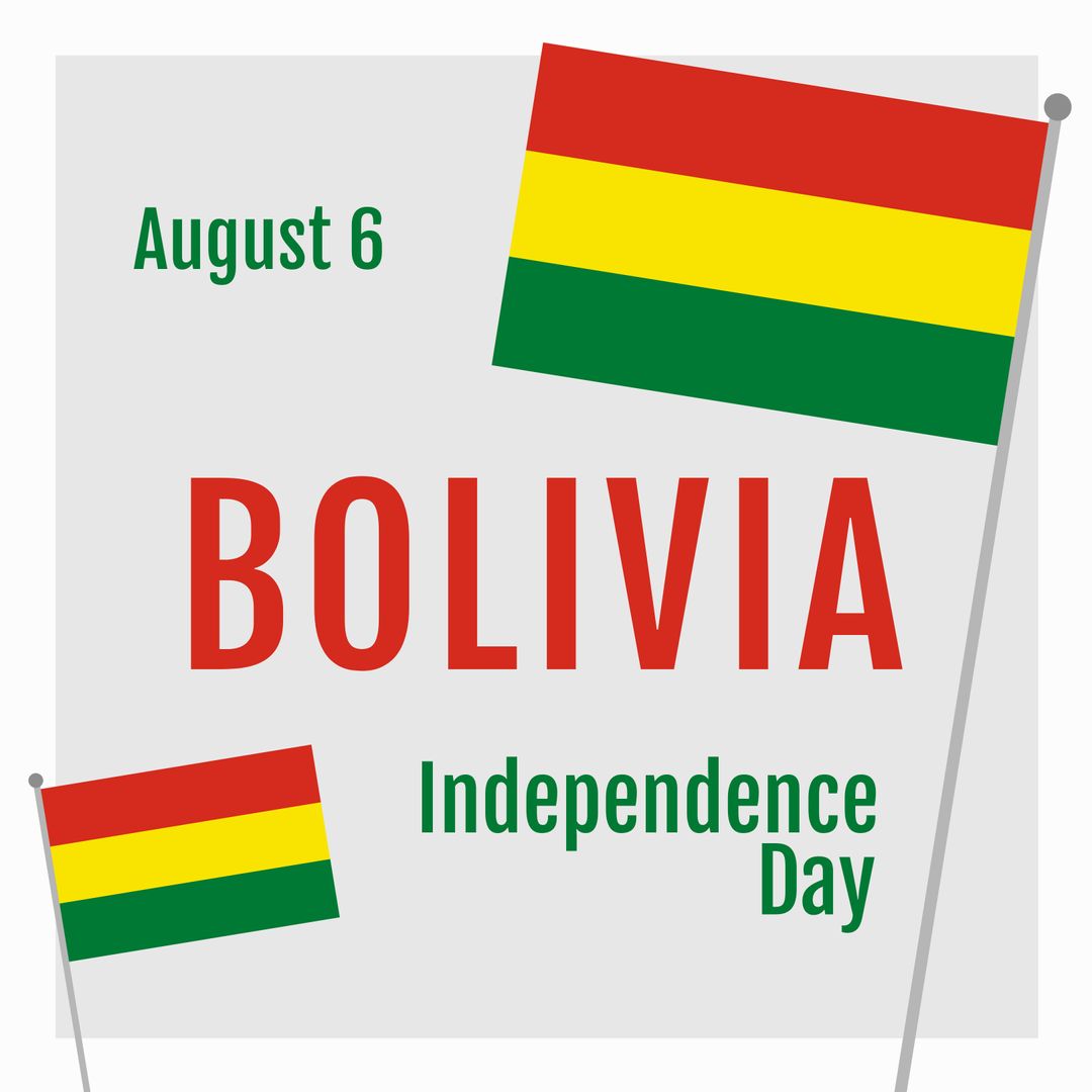 Bolivia Independence Day Celebration with National Flags and Text
