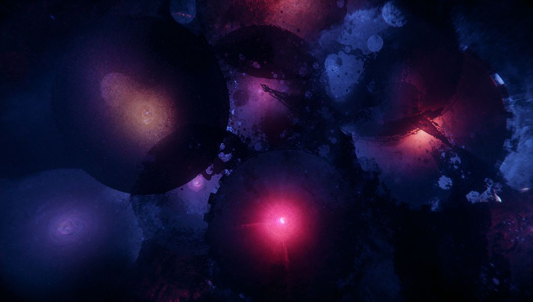 Abstract Cosmic Void with Glowing Discs