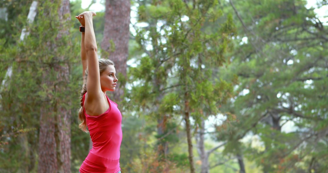 Woman Practicing Yoga Outside in Forest - Free Images, Stock Photos and Pictures on Pikwizard.com