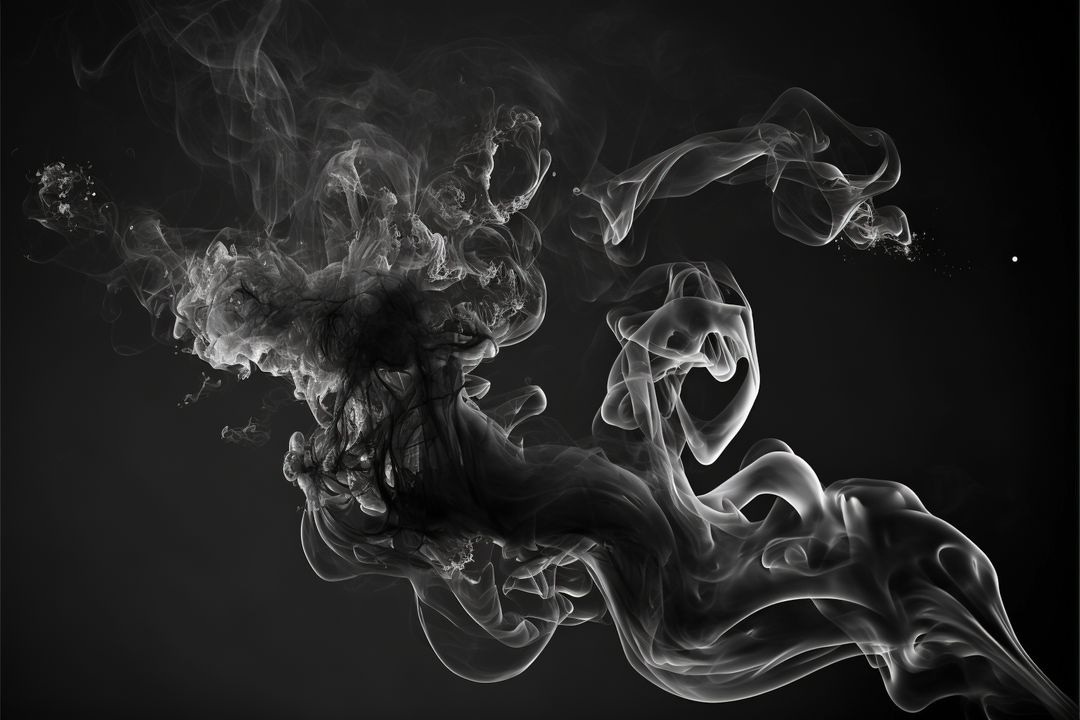 Abstract Smoke Swirls in Black and White, Intricate Designs, Dark Background - Free Images, Stock Photos and Pictures on Pikwizard.com