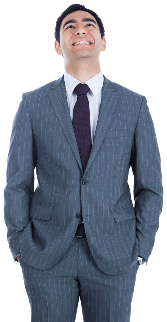 Transparent Background Businessman Smiling in a Suit