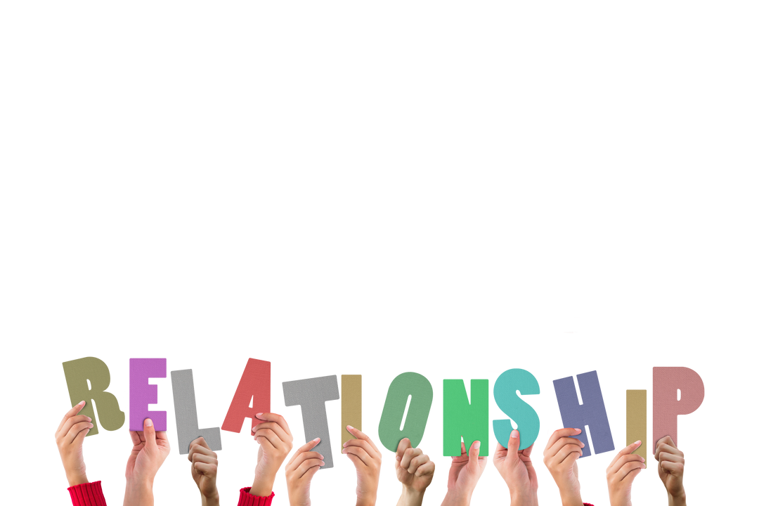 Diverse Hands Holding 'Relationship' Text on Transparent Background - Download Free Stock Images Pikwizard.com