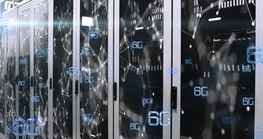 6G Technology Concept in Modern Data Center Server Room