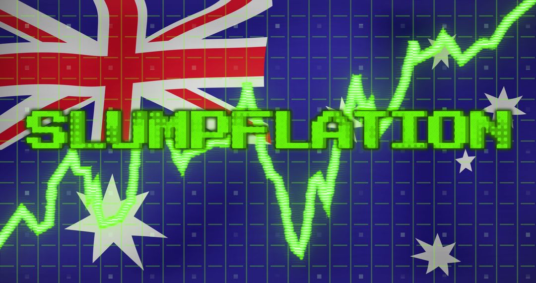 Slumpflation Concept with Australian Flag Background
